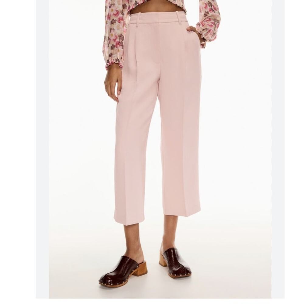 Wilfred Effortless Pant Trouser Wide Leg Cropped Pink/Blush Size 0 NWT